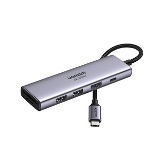 hub ugreen 6en1 usb-c a hdmi+2xusb-a+sd tf+pd 4k60hz usb 3.0 pd 100w
