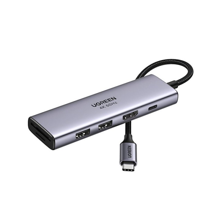 hub ugreen 6en1 usb-c a hdmi+2xusb-a+sd tf+pd 4k60hz usb 3.0 pd 100w