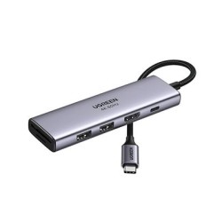 hub ugreen 6en1 usb-c a hdmi+2xusb-a+sd tf+pd 4k60hz usb 3.0 pd 100w