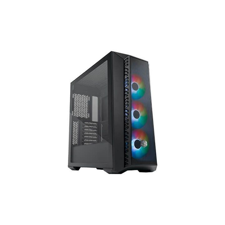 torre e-atx coolermaster mb520 mesh black crist. temp vent 3x120mm argb frontal