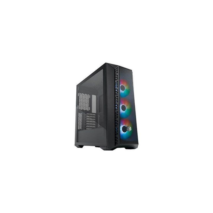 torre e-atx coolermaster mb520 mesh black crist. temp vent 3x120mm argb frontal