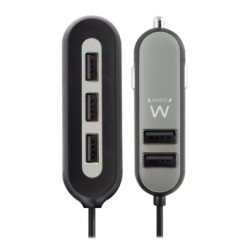 ewent cargador usb ewent para coche -  5 puertos -  54w