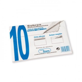 sam paquetes de 10 sobres open tamano 120x176  90 grs. sam 664911