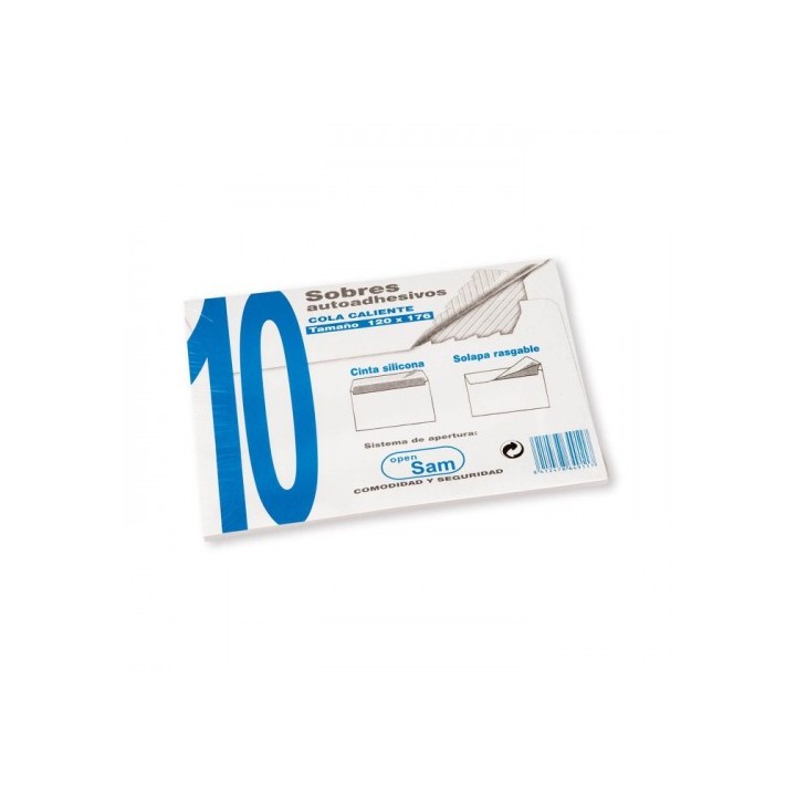 sam paquetes de 10 sobres open tamano 120x176  90 grs. sam 664911
