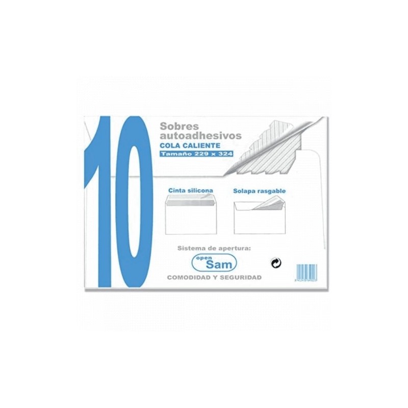 sam paquetes de 10 sobres offset blanco 229x324  100 grs. sam 664922