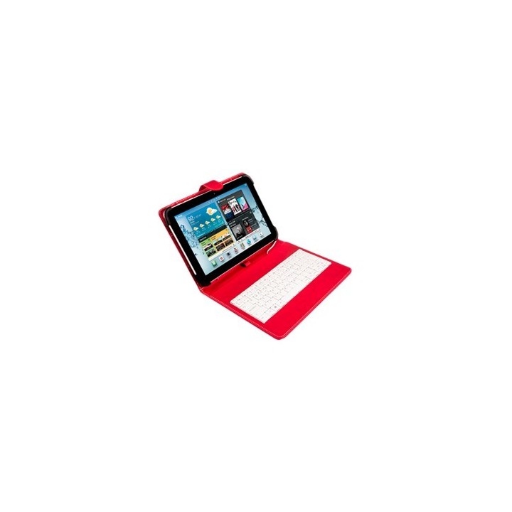 silver ht funda universal silver ht para tablet 9 - 10.1 pulgadas + teclado con cable micro usb rojo