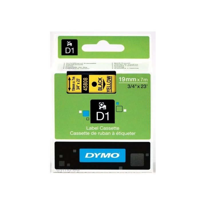 dymo cinta rotuladora d1 19mmx7m negro/amarillo dymo s0720880