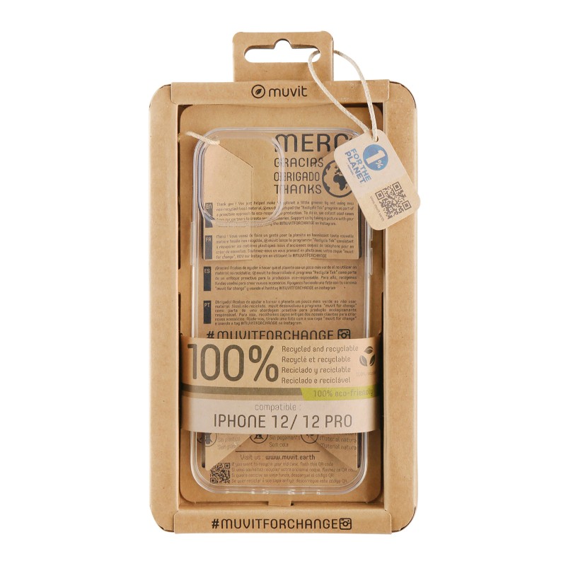 muvit funda muvit recycletek para apple iphone 12 - 12 pro transparente