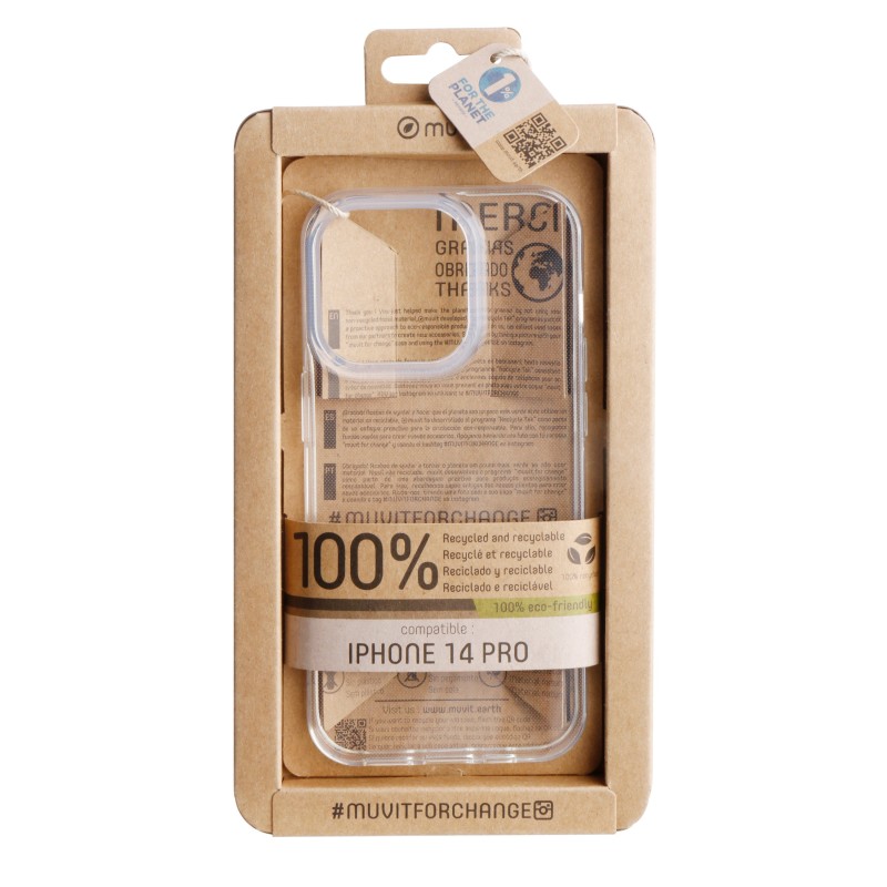 muvit funda muvit recycletek para apple iphone 14 pro transparente