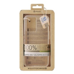 muvit funda muvit recycletek para oppo a57s 4g - a57 4g - a77 4g - a57e 4g - a77s 4g transparente