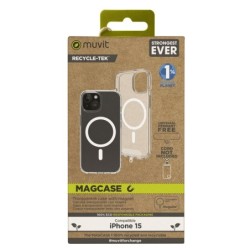 muvit funda muvit recycletek magsafe para apple iphone 15 transparente
