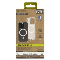 muvit funda muvit recycletek magsafe para apple iphone 15 pro transparente