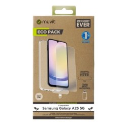 muvit funda muvit para samsung galaxy a25 5g + protector de pantalla vidrio templado plano