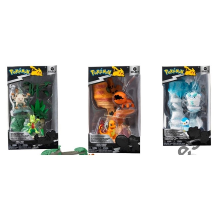 jazwares pack pokemon mini mundos + 2 figuras mundos aleatorios