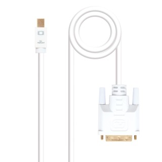 nanocable cable nanocable conversor mini dp a dvi mini dp - m -  dvi - m blanco 2.0 m