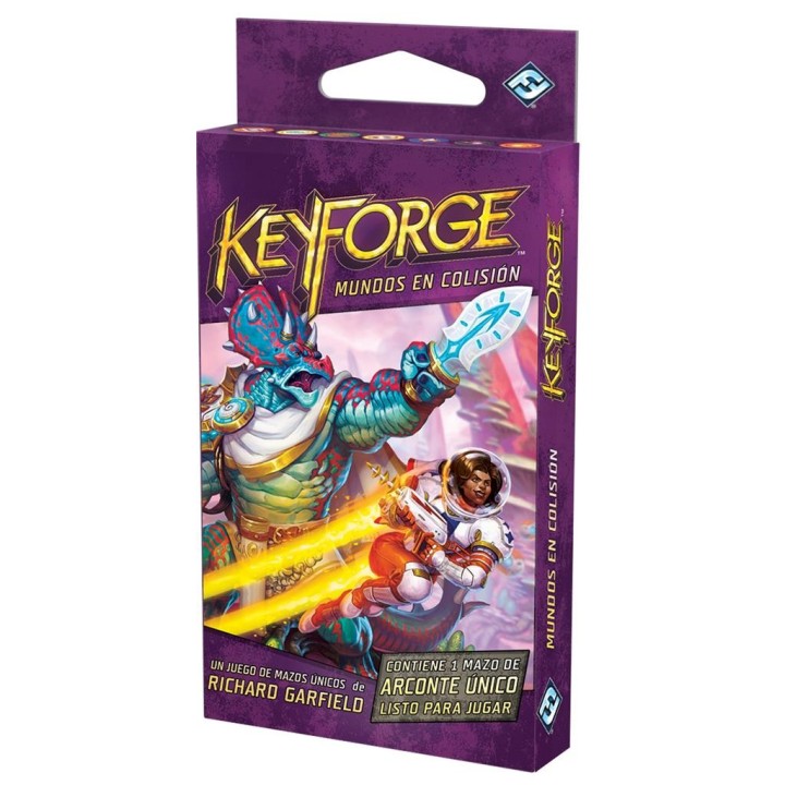 juegos juego de mesa keyforge mundos en colision mazo pegi 14