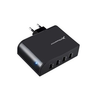 phoenix technologies cargador de pared 5.1v de 4 entradas usb 2.1a