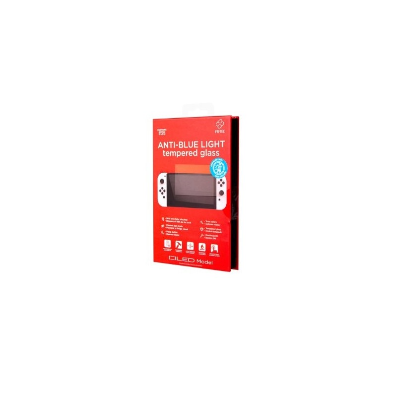 cristal templado fr-tec switch 2 anti luz azul bloquea 98% luz azul 9h 0.3mm