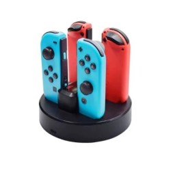 base carga fr-tec nintendo switch 2 carga 4 mandos usb-c