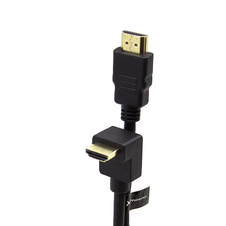 phoenix technologies cable hdmi a - a  90 grados awg 24 clase 2.0  de 3 m