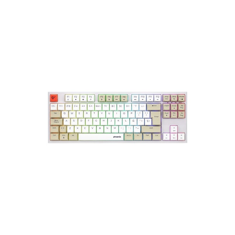 phoenix technologies teclado gaming royal pbt mecanico blanco
