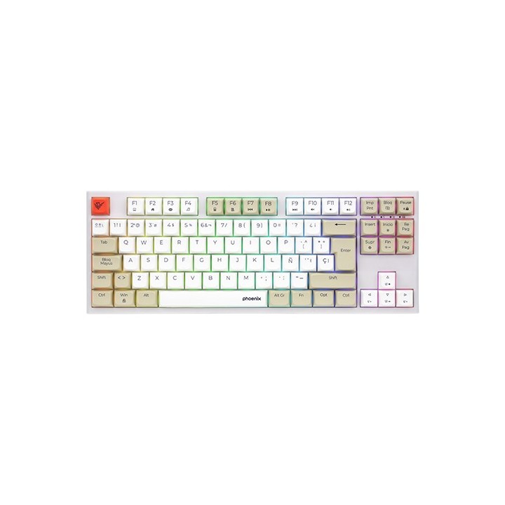 phoenix technologies teclado gaming royal pbt mecanico blanco