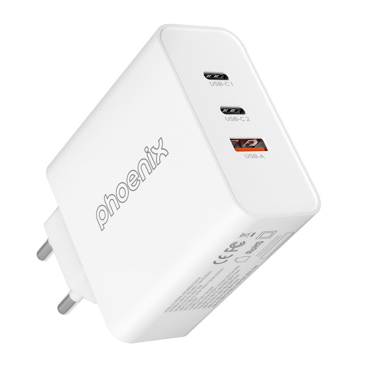 phoenix technologies cargador tipo c 65w gan phoenix universal para portatil tablet o smartphone car