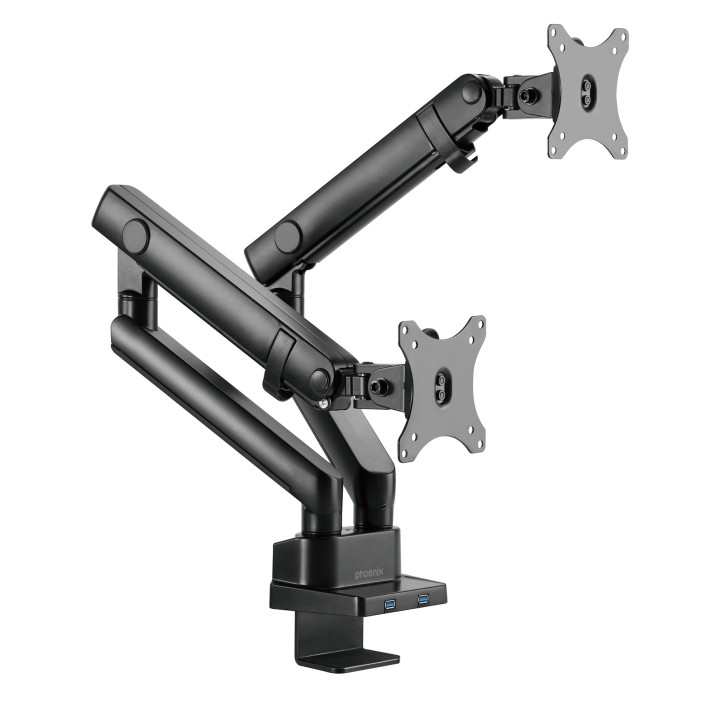 phoenix technologies phoenix mstand2 brazo articulado resorte de gas para doble monitor hasta 27 ves