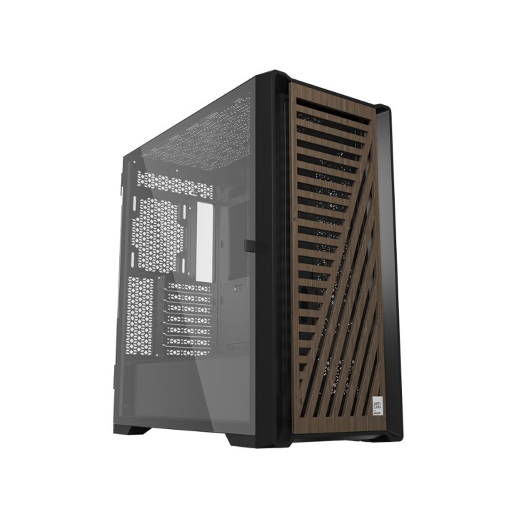 phoenix technologies caja phoenix artisan noble negra con frontal de madera atx cristal templado gam