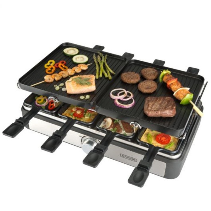 bourgini plancha de asar bourgini gourmette raclette grill plus 1400w 8 personas 23x42cm