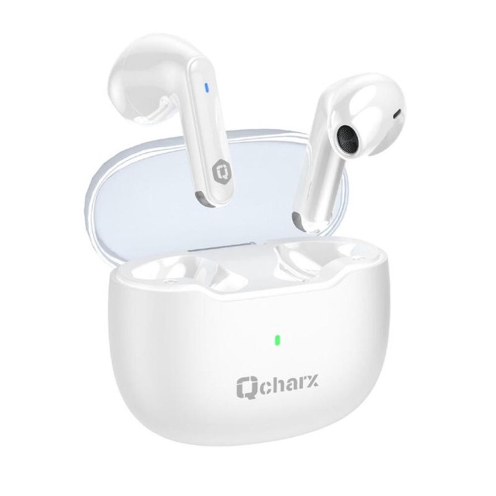 qcharx international auriculares qcharx harmony auricular tws bluetooth 5.3 blanco