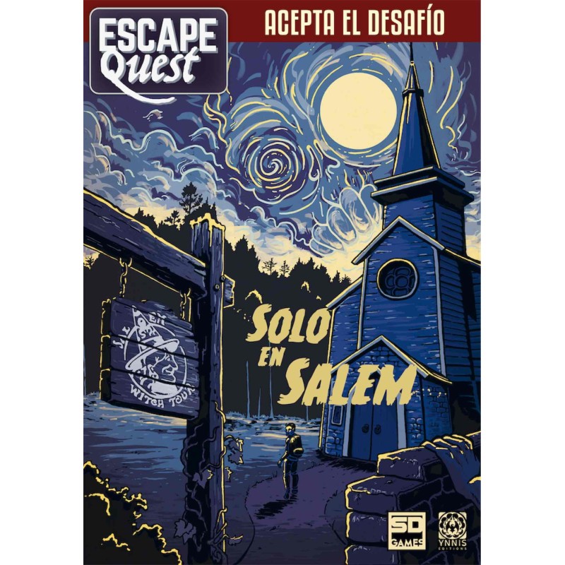 sd games juego de mesa escape quest 3: solo en salem formato libro pegi 12