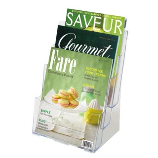 deflecto expositor sobremesa escalonado con 3 compartimentos transparente a4 deflecto 77301