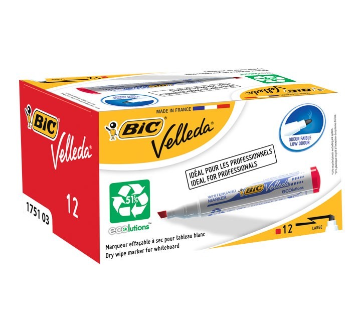 rotulad. piz blanca bic velleda 1751 rojo