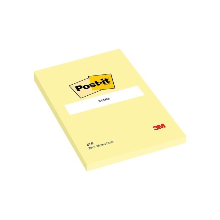 post-it blocs 100 hojas notas grandes adhesivas 101x152mm canary yellow 659 post-it 7100172752
