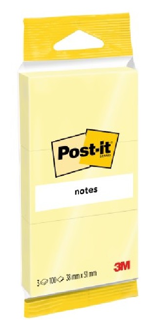 post-it pack 3 blocs 100 hojas notas adhesivas 38x51mm amarillo 6810 post-it 7100172242