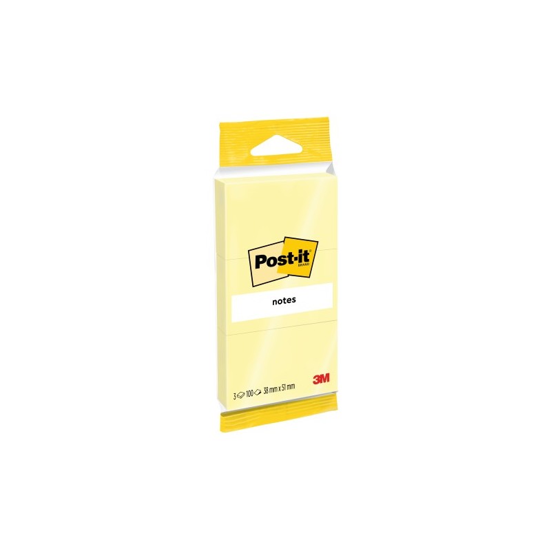 post-it pack 3 blocs 100 hojas notas adhesivas 38x51mm amarillo 6810 post-it 7100172242