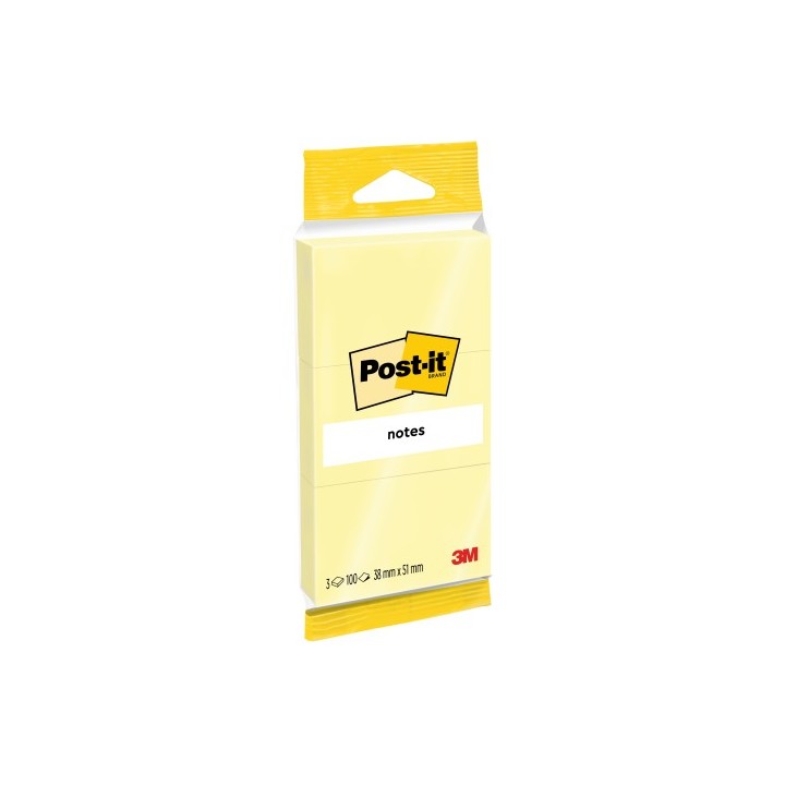 post-it pack 3 blocs 100 hojas notas adhesivas 38x51mm amarillo 6810 post-it 7100172242