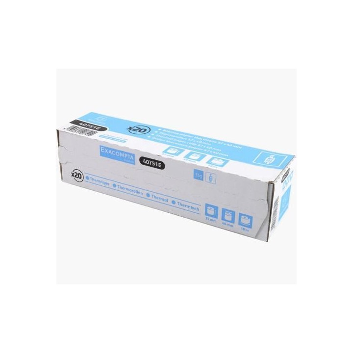 c. 20 ro papel termico exacompta 57x40mm s/bpa