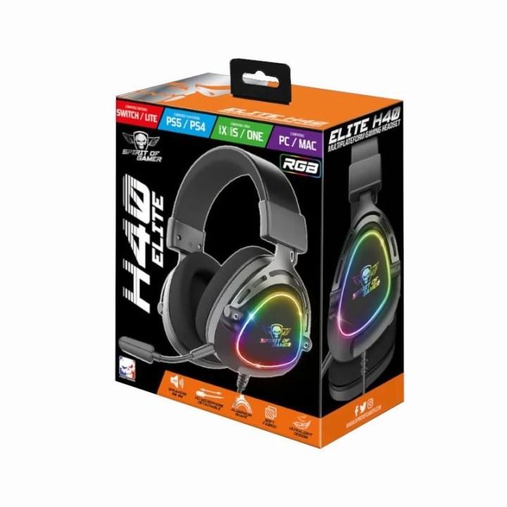 spirit of gamer auriculares elite h-40 negro