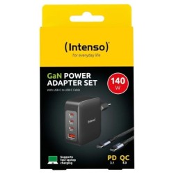 intenso  kit cargador gan w140a3c + cable usb-c