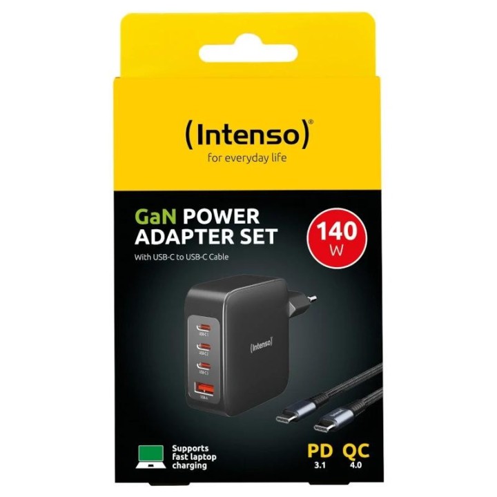 intenso  kit cargador gan w140a3c + cable usb-c