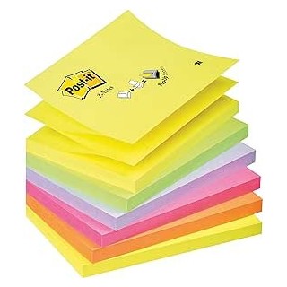 post-it pack 12 blocs 100 hojas z-notes adhesivas 76x76mm colores surtidos fluor r330-nr post-it 710
