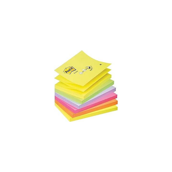 post-it pack 12 blocs 100 hojas z-notes adhesivas 76x76mm colores surtidos fluor r330-nr post-it 710