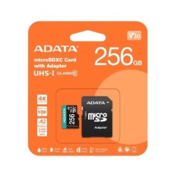 adata microsdxc/sdhc uhs-i u3 256gb c/adapt
