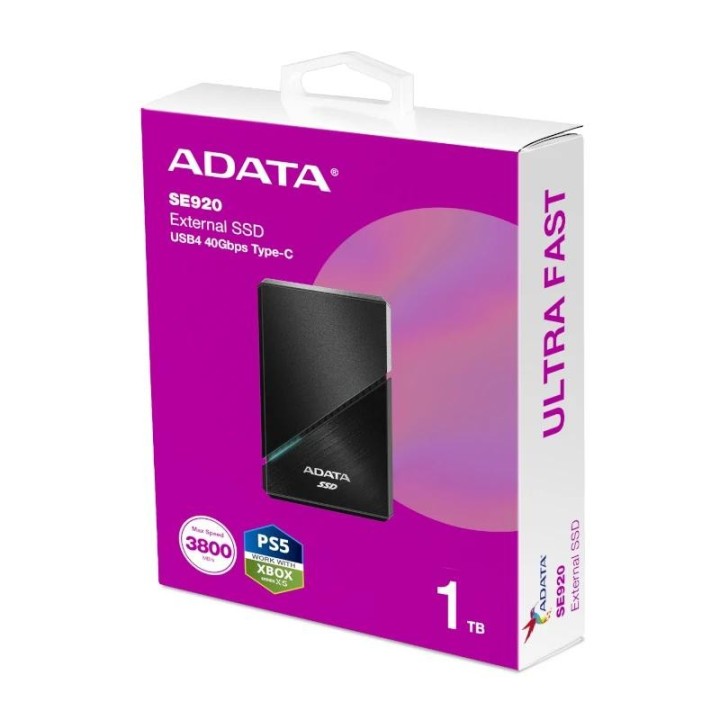 adata se920 ssd externo 1tb usb4  negro