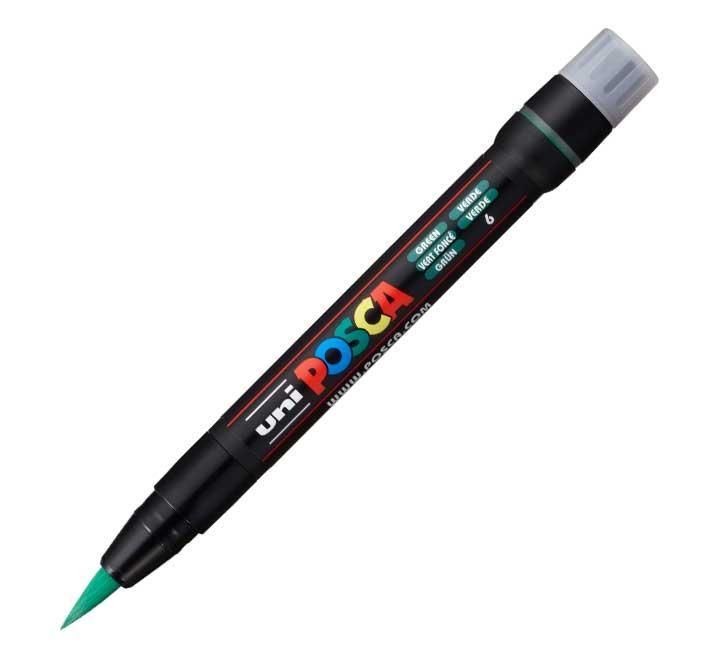 marcador uni posca pcf-350 pincel verde