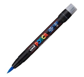 marcador uni posca pcf-350 pincel azul