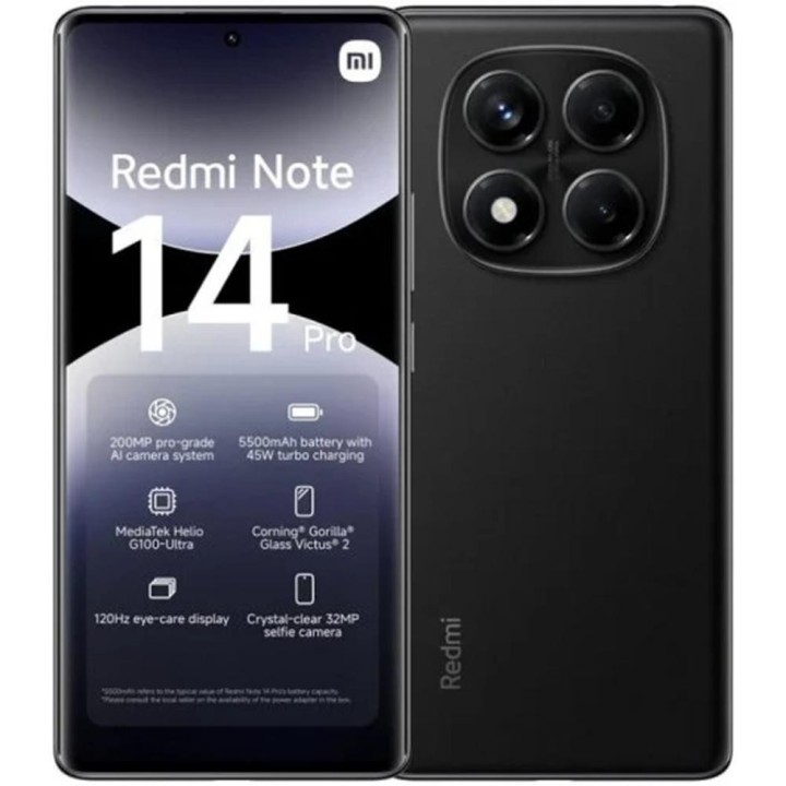xiaomi movil xiaomi redmi note 14 pro 8 - 256gb negro