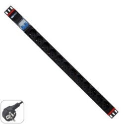 wp european cabling solution regleta rack wp 1u 12 enchufes schuko con magnetotermico